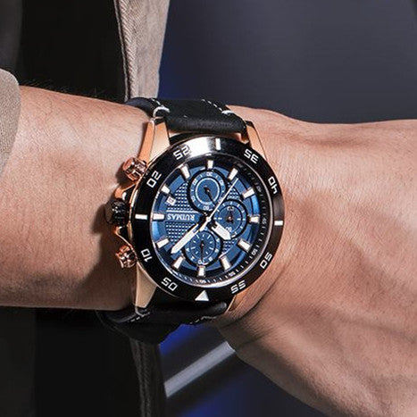 RUIMAS 572 – Reloj deportivo de cuarzo con correa de cuero