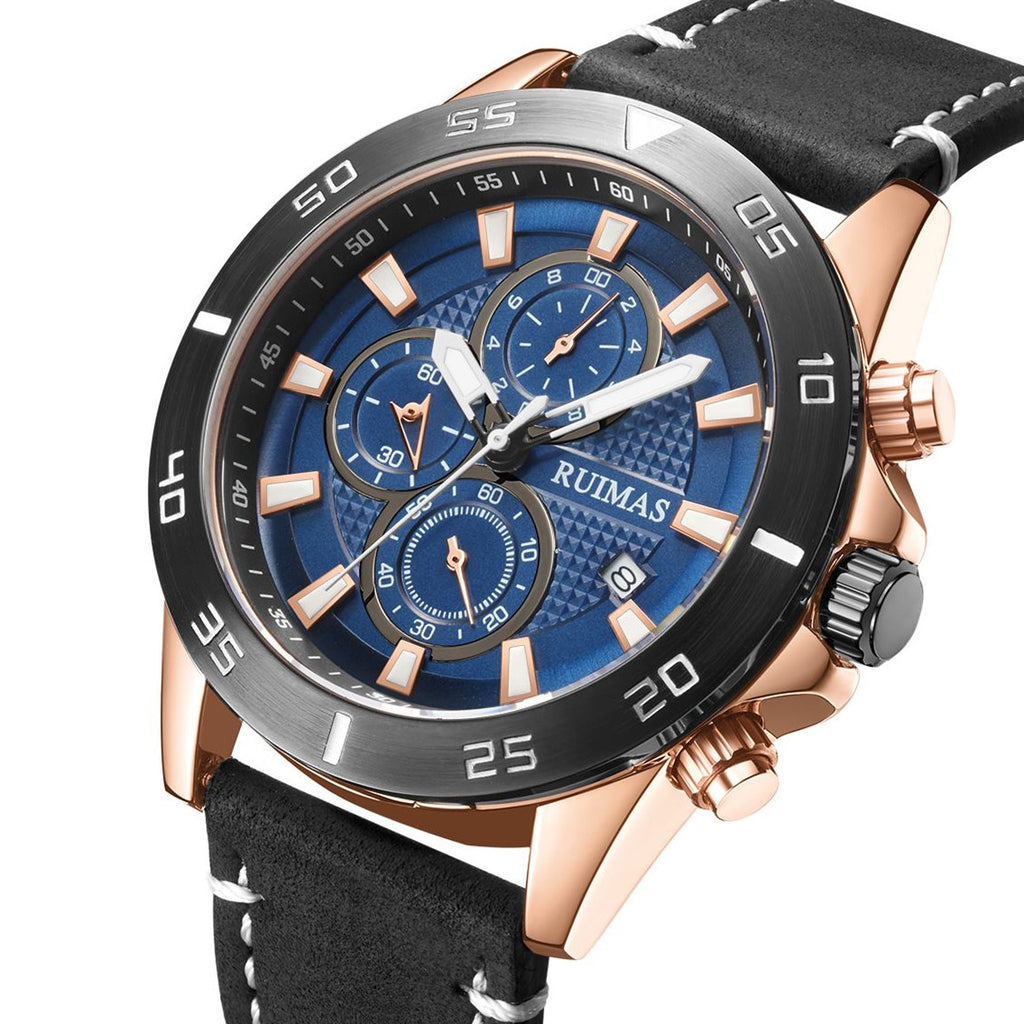 RUIMAS 572 – Reloj deportivo de cuarzo con correa de cuero