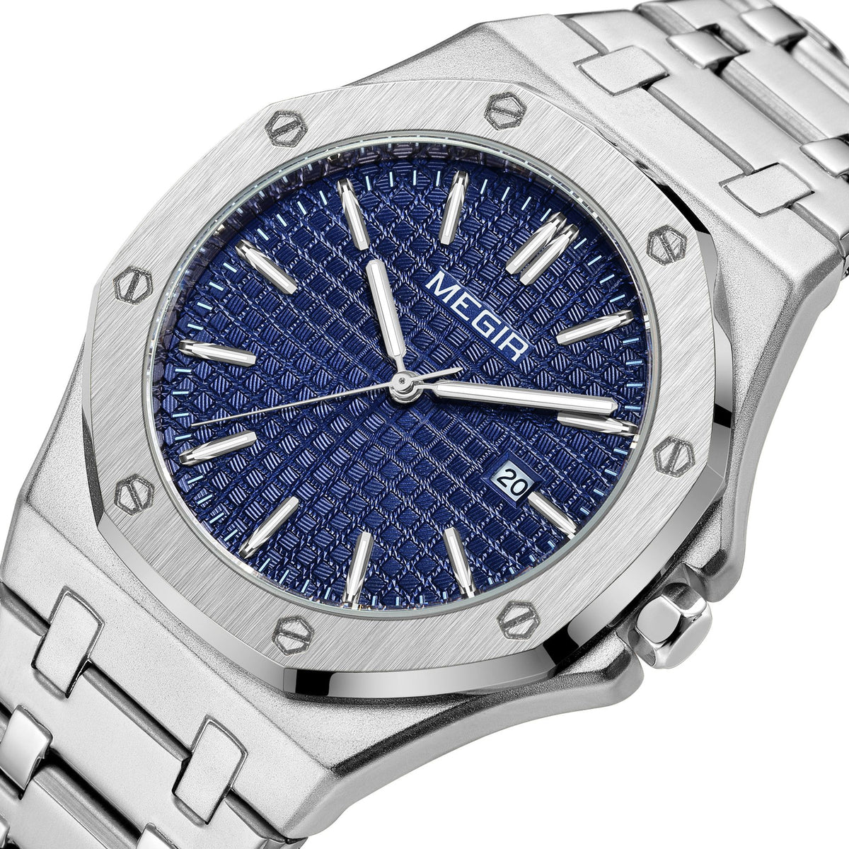 MEGIR 1085 – Reloj de cuarzo en acero