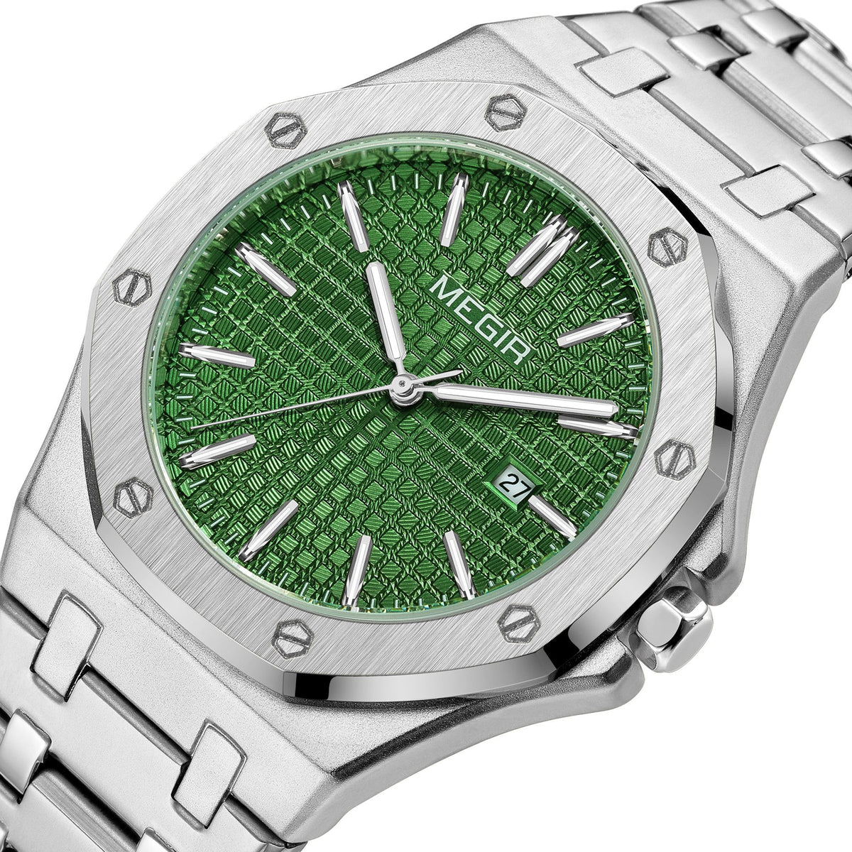 MEGIR 1085 – Reloj de cuarzo en acero