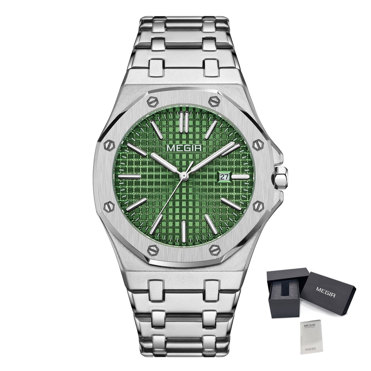 MEGIR 1085 – Reloj de cuarzo en acero