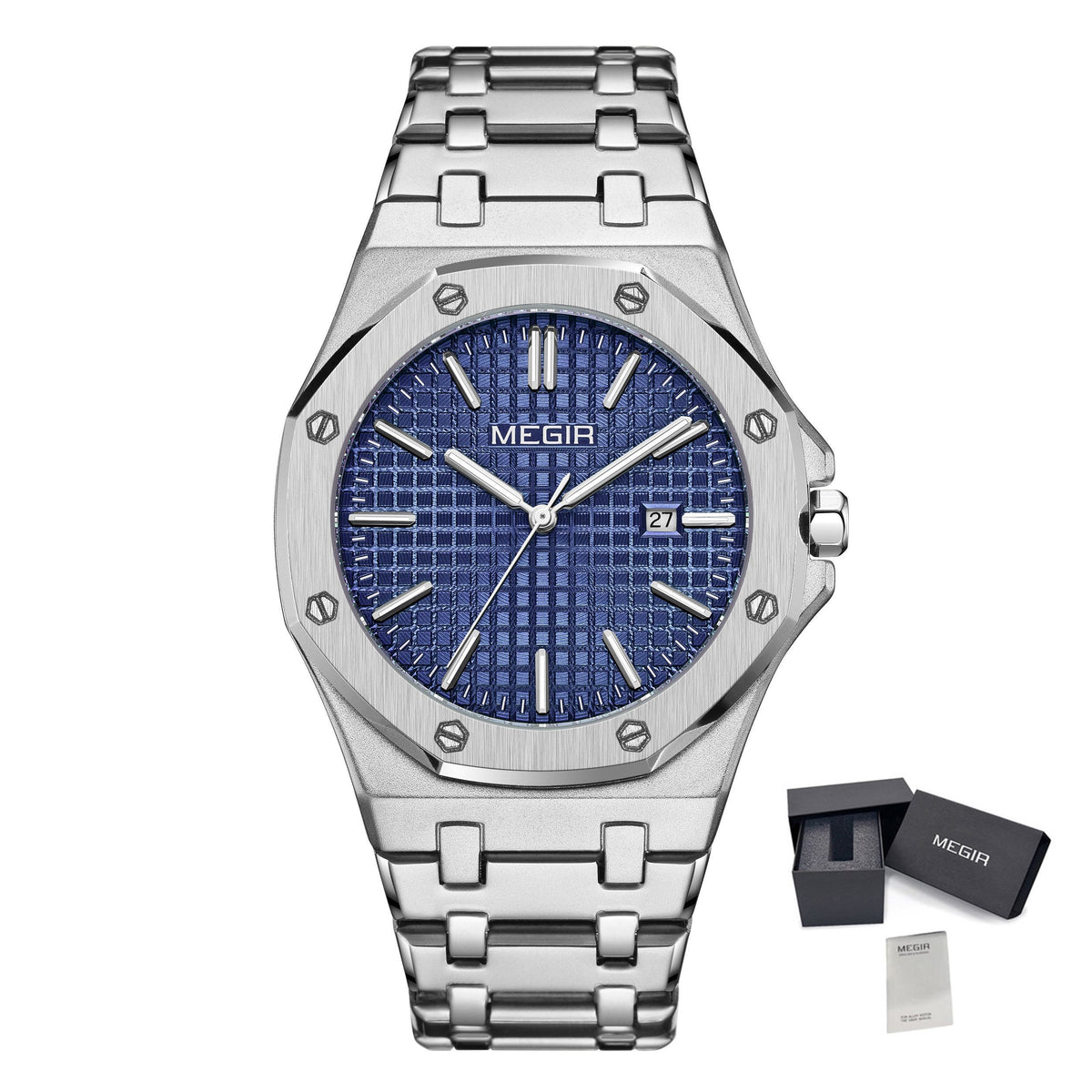 MEGIR 1085 – Reloj de cuarzo en acero