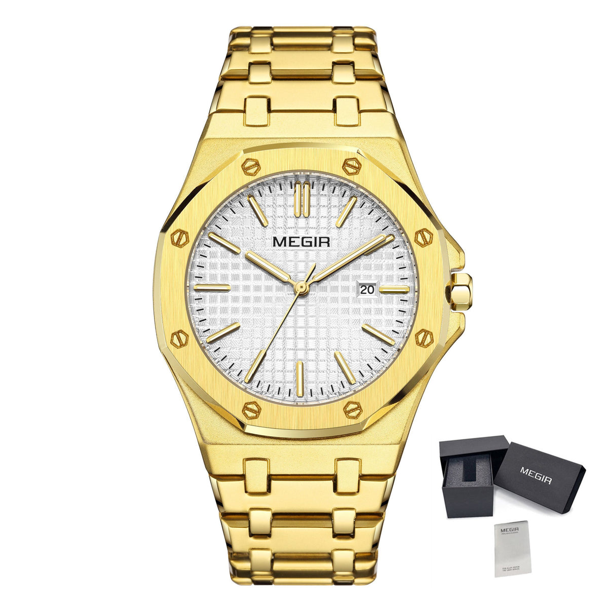 MEGIR 1085 – Reloj de cuarzo en acero