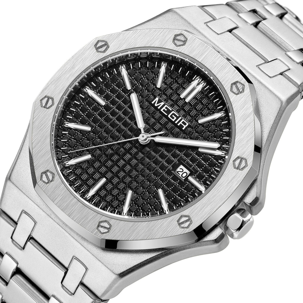 MEGIR 1085 – Reloj de cuarzo en acero