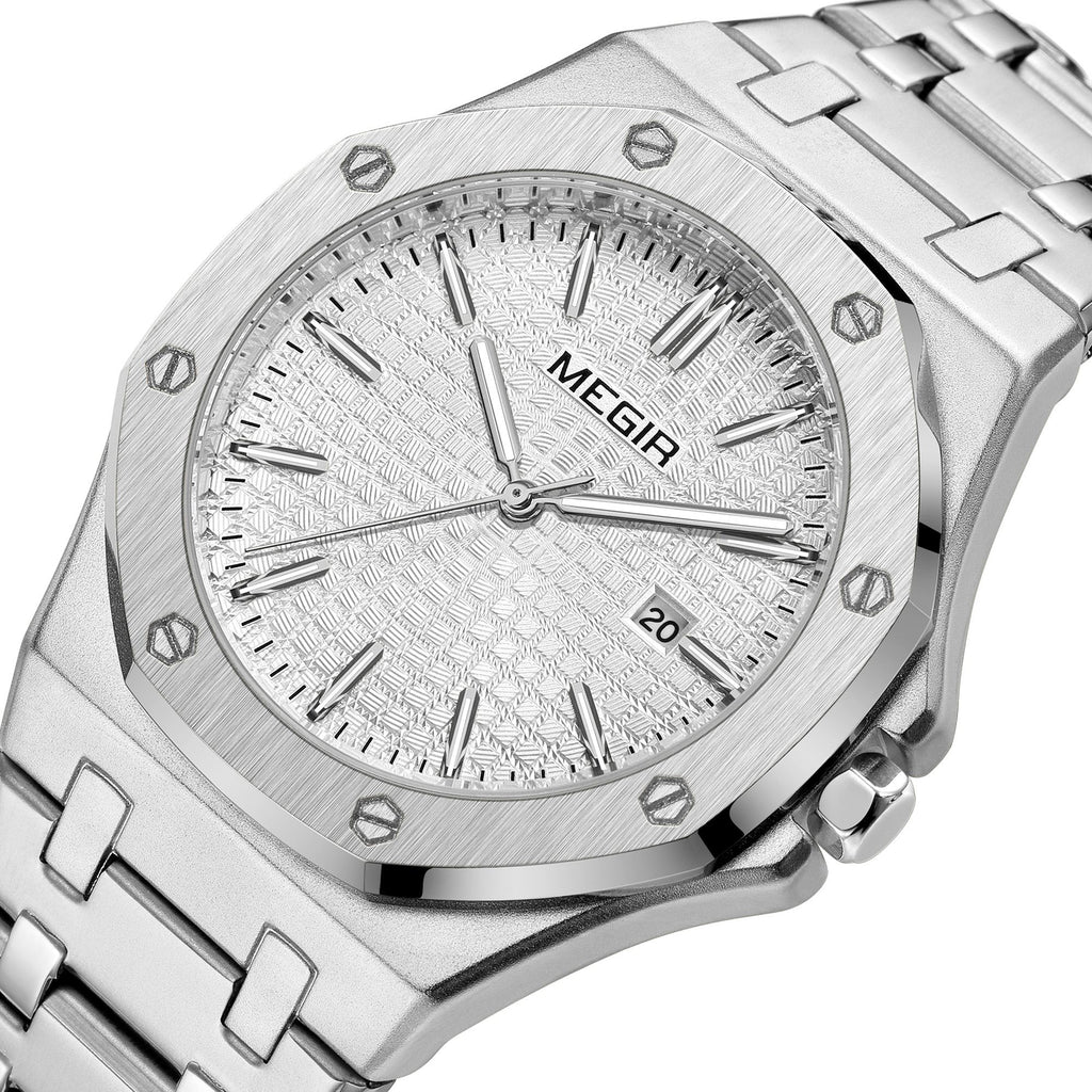 MEGIR 1085 – Reloj de cuarzo en acero