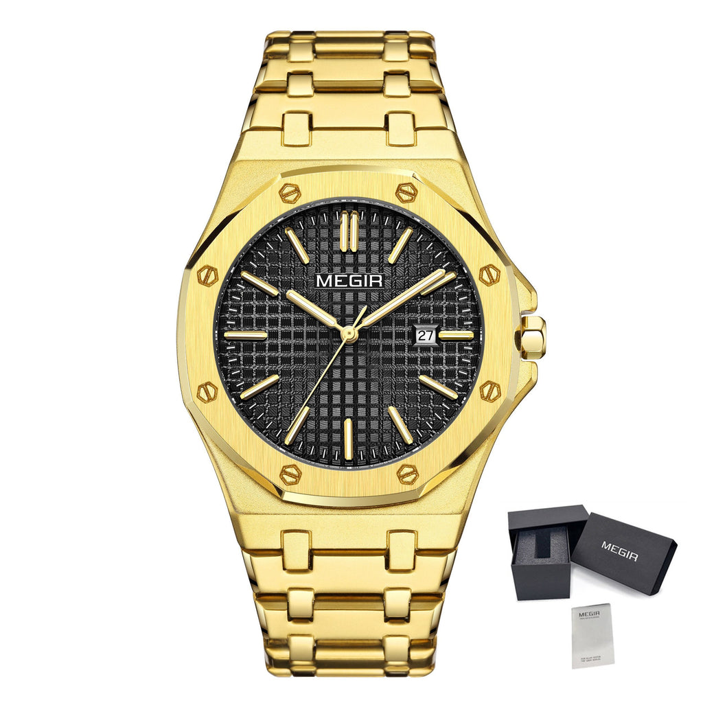 MEGIR 1085 – Reloj de cuarzo en acero