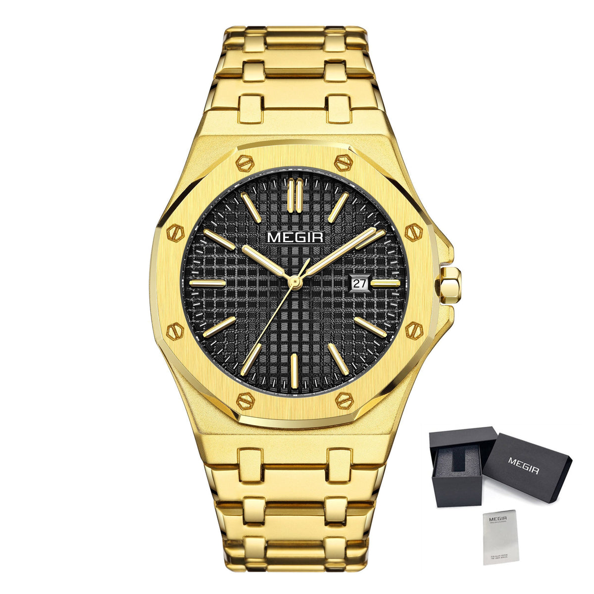 MEGIR 1085 – Reloj de cuarzo en acero