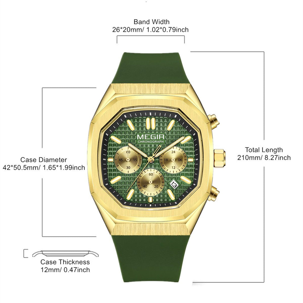 MEGIR 2215 – Reloj deportivo de cuarzo con correa de silicona