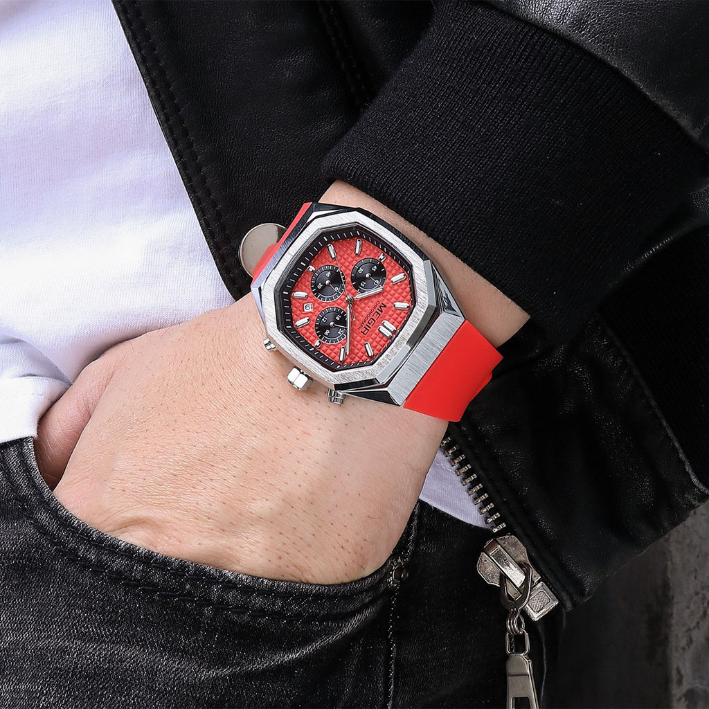 MEGIR 2215 – Reloj deportivo de cuarzo con correa de silicona
