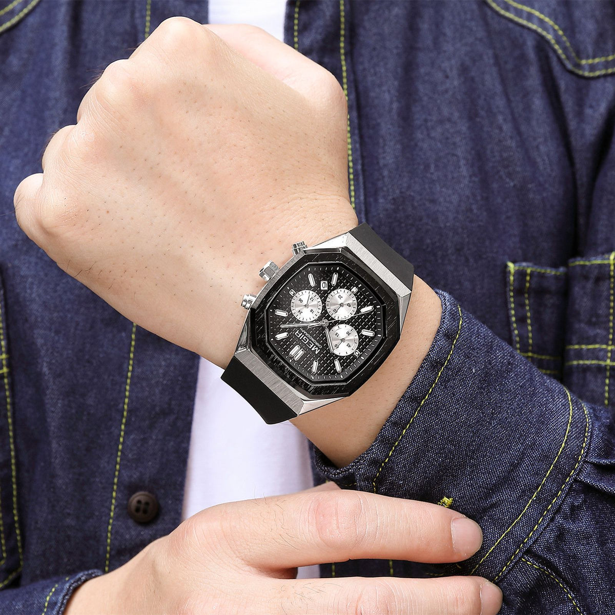 MEGIR 2215 – Reloj deportivo de cuarzo con correa de silicona