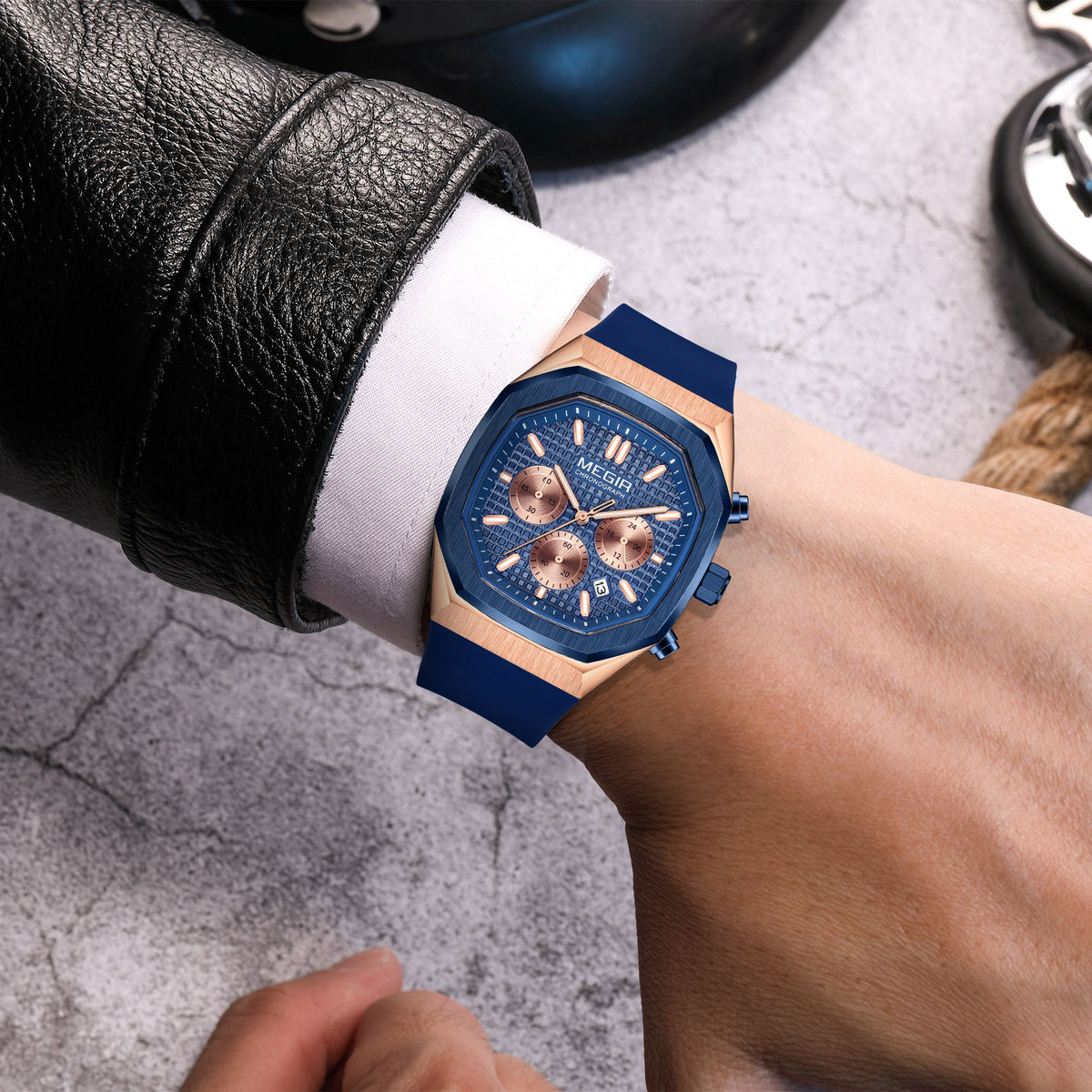 MEGIR 2215 – Reloj deportivo de cuarzo con correa de silicona