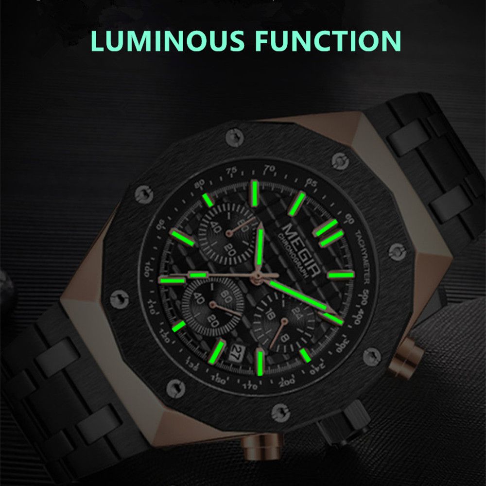MEGIR 2213 – Reloj deportivo de cuarzo con correa de cuero
