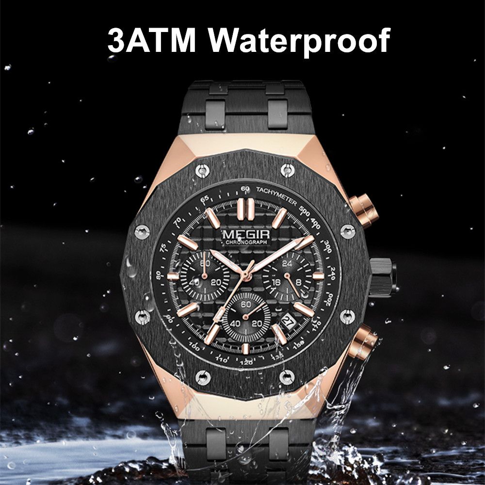 MEGIR 2213 – Reloj deportivo de cuarzo con correa de cuero