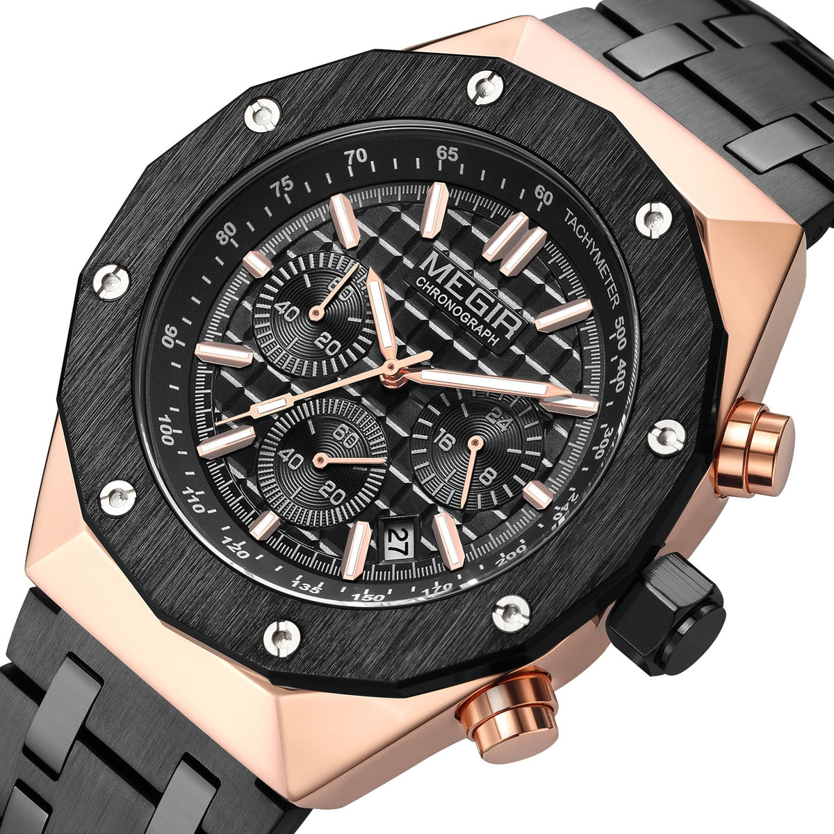 MEGIR 2213 – Reloj deportivo de cuarzo con correa de cuero