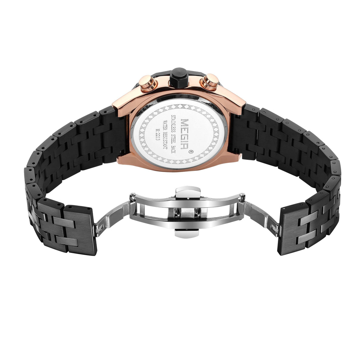 MEGIR 2213 – Reloj deportivo de cuarzo con correa de cuero