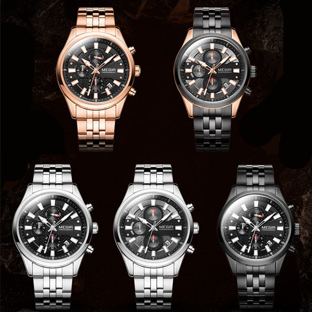 MEGIR 2154 – Reloj de cuarzo en acero