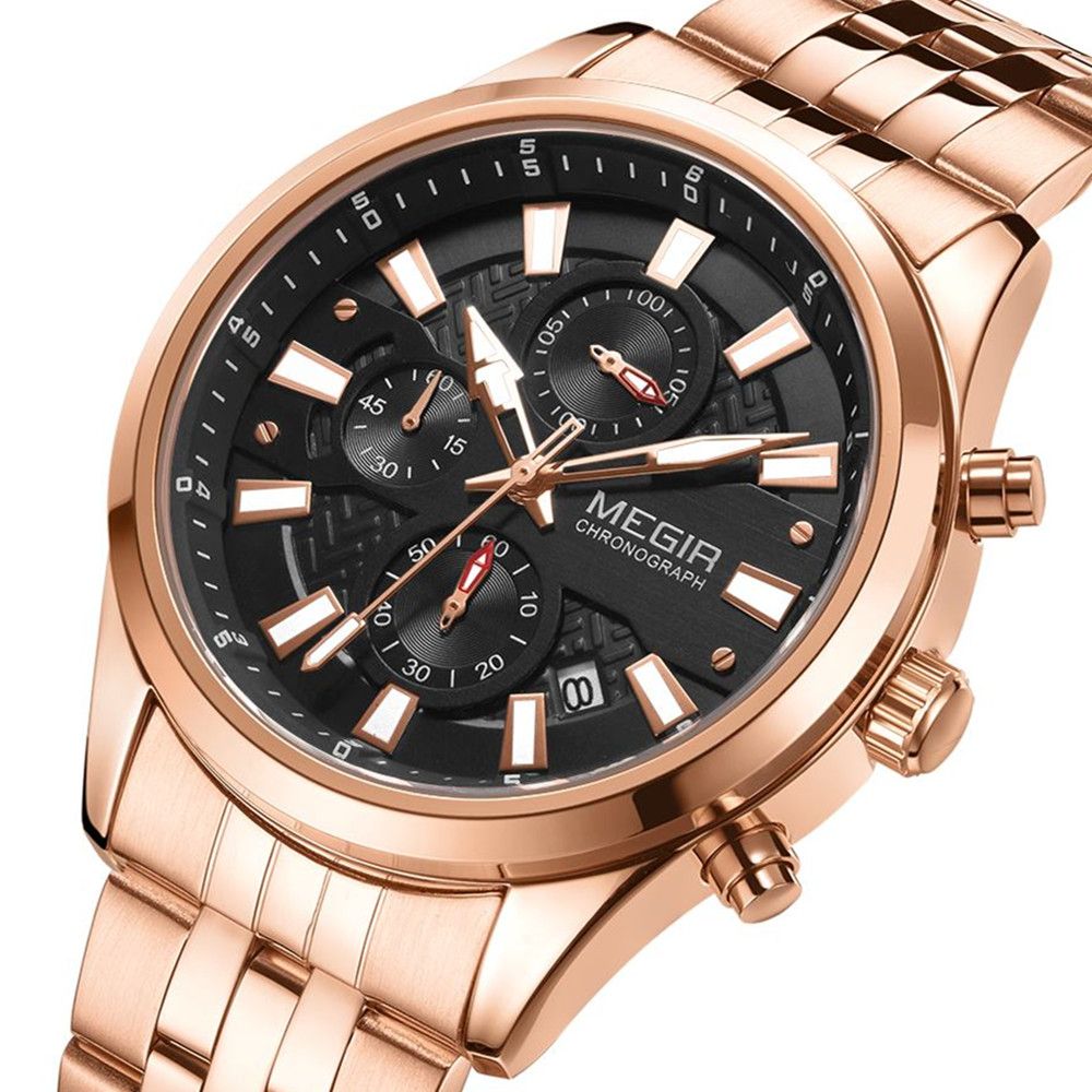 MEGIR 2154 – Reloj de cuarzo en acero