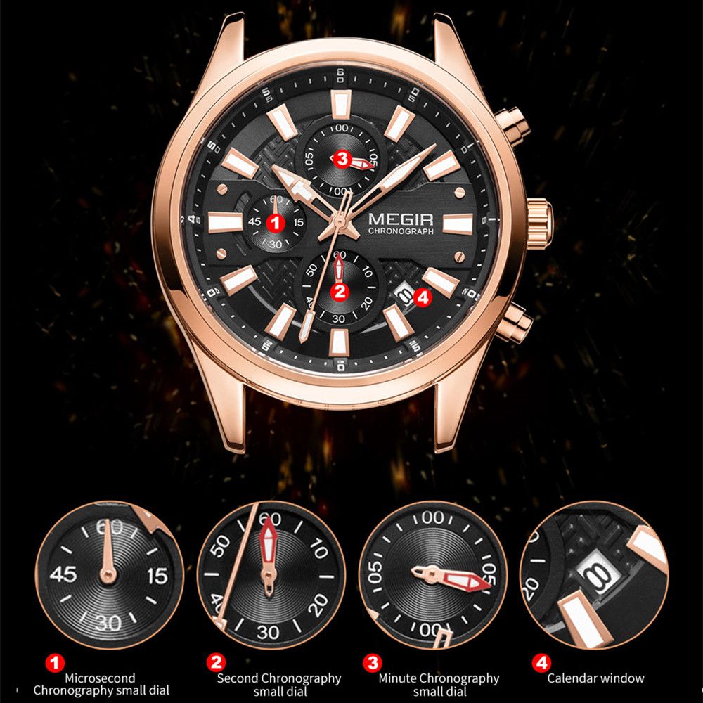 MEGIR 2154 – Reloj de cuarzo en acero