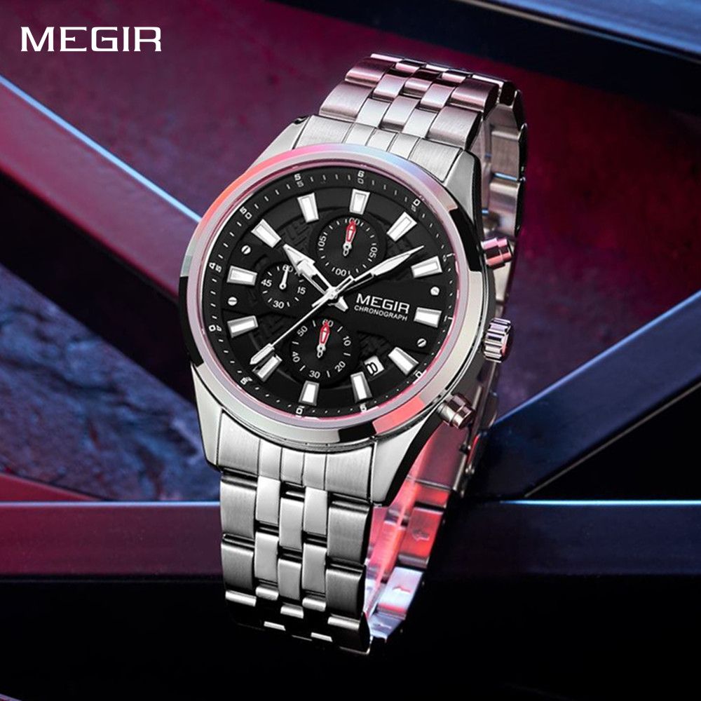 MEGIR 2154 – Reloj de cuarzo en acero