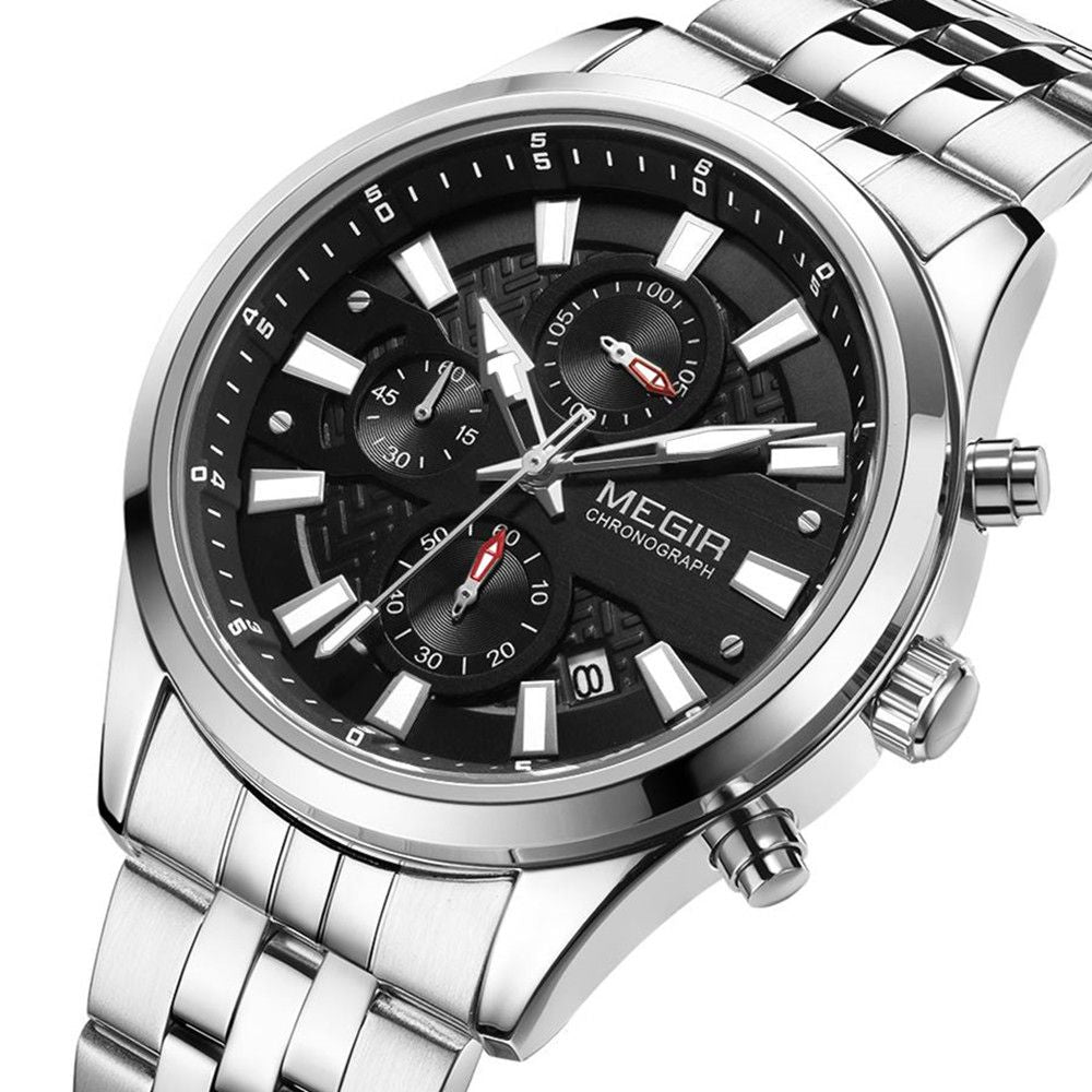 MEGIR 2154 – Reloj de cuarzo en acero