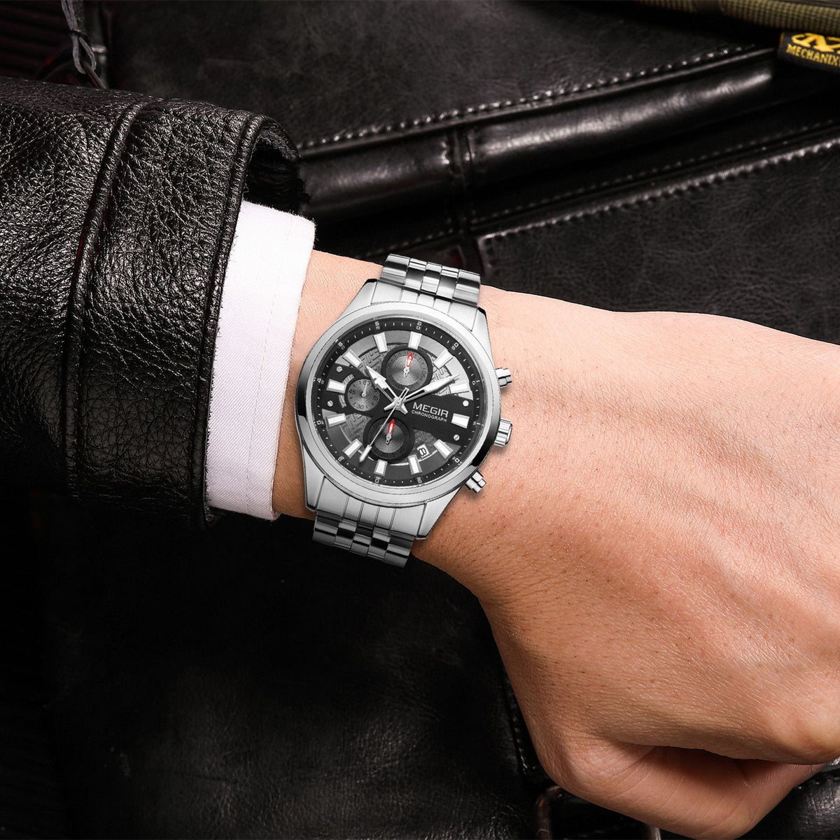 MEGIR 2154 – Reloj de cuarzo en acero